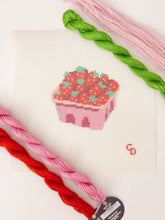 Load image into Gallery viewer, Strawberry Basket Needlepoint Canvas 13 Mesh 3” Design