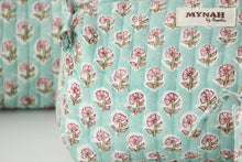 Load image into Gallery viewer, Mint Floral Travel Bag
