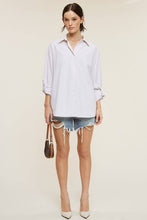 Load image into Gallery viewer, Oversized Striped Long Sleeve Button Down Shirt