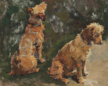 Load image into Gallery viewer, Two Pups Antique Art Print: 5x7