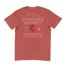 Load image into Gallery viewer, Paper Farm Press - Strawberry Farmers Market Tee - Crimson: M
