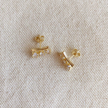 Load image into Gallery viewer, GoldFi - 18k Gold Filled Clear Cubic Zirconia 3-Shapes Stud Earrings