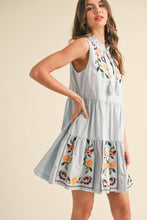 Load image into Gallery viewer, &MERCI - FLORAL EMBROIDERY TIERED MINI DRESS MDR3841: Off White / L