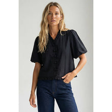 Load image into Gallery viewer, Naked Zebra - Ruffle Detail Bubble Sleeve Top: Off White / S