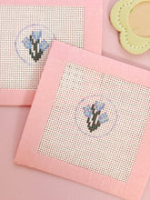 Load image into Gallery viewer, Self Finishing Blue Flower Needlepoint Kit