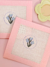 Load image into Gallery viewer, Self Finishing Blue Flower Needlepoint Kit