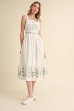Load image into Gallery viewer, &MERCI - FLORAL EMBROIDERY MIDI DRESS MDR3805: Off-White / M