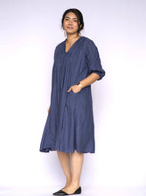 Load image into Gallery viewer, Navy Cotton Gauze Dress
