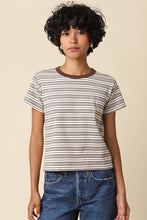 Load image into Gallery viewer, Olivaceous - Mila Stripe Baby Tee: Cream Navy / L