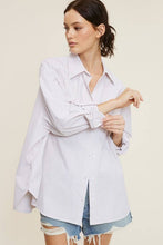 Load image into Gallery viewer, Oversized Striped Long Sleeve Button Down Shirt