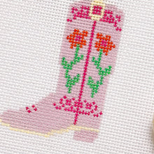 Load image into Gallery viewer, Hand Painted Pink Cowgirl Boot 3” Needlepoint Canvas