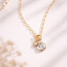 Load image into Gallery viewer, Pearl Coin Toggle Necklace
