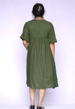 Load image into Gallery viewer, Olive Cotton Gauze Dress