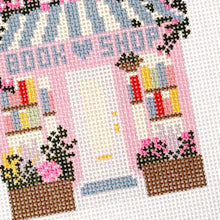 Load image into Gallery viewer, Book Shop Storefront 6” Needlepoint Canvas 13 Mesh