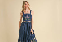 Load image into Gallery viewer, &MERCI - FLORAL EMBROIDERY MIDI DRESS MDR3805: Off-White / L