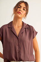 Load image into Gallery viewer, MIOU MUSE - MMT1194 BUTTON DOWN CAP SLEEVE SHIRTS: CREAM / M