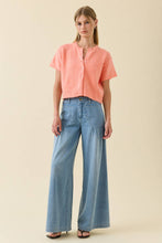 Load image into Gallery viewer, RAISONNEL - Dusty Blue Denim Relaxed Wide-Leg Pants - RB1109: DUSTY BLUE DENIM / S-M-L (3-2-1)