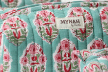Load image into Gallery viewer, Turquoise Bouquet Print Travel Bag