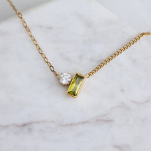 Load image into Gallery viewer, Olive Zircon geometric Necklace - Waterproof
