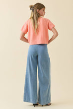 Load image into Gallery viewer, RAISONNEL - Dusty Blue Denim Relaxed Wide-Leg Pants - RB1109: DUSTY BLUE DENIM / S-M-L (3-2-1)