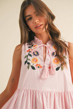 Load image into Gallery viewer, &MERCI - FLORAL EMBROIDERY TIERED MINI DRESS MDR3841: Off White / L