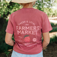 Load image into Gallery viewer, Paper Farm Press - Strawberry Farmers Market Tee - Crimson: M
