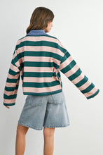 Load image into Gallery viewer, Striped Quarter-Zip Sweatshirt