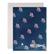 Load image into Gallery viewer, Dainty Block Print Blue Birthday Greeting Card
