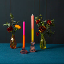 Load image into Gallery viewer, Small Pink Glass Candle Holder- Valentine's Day Gift