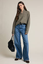 Load image into Gallery viewer, Half Zip Mock Neck Knit Sweater