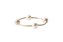Load image into Gallery viewer, 12mm White Blessing Bracelet with Gold Filled Tubes: S