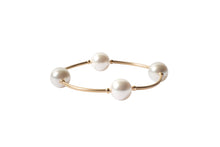 Load image into Gallery viewer, 12mm White Pearl Gold Blessing Bracelet: S