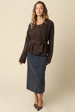Load image into Gallery viewer, Olivaceous - Maci Belted Knit Jacket: TAUPE / S