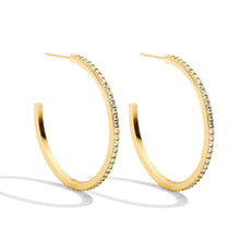 Load image into Gallery viewer, Pave Hoops: Gold / Large