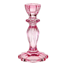 Load image into Gallery viewer, Pink Glass Candlestick Holder - Valentine's Day Décor