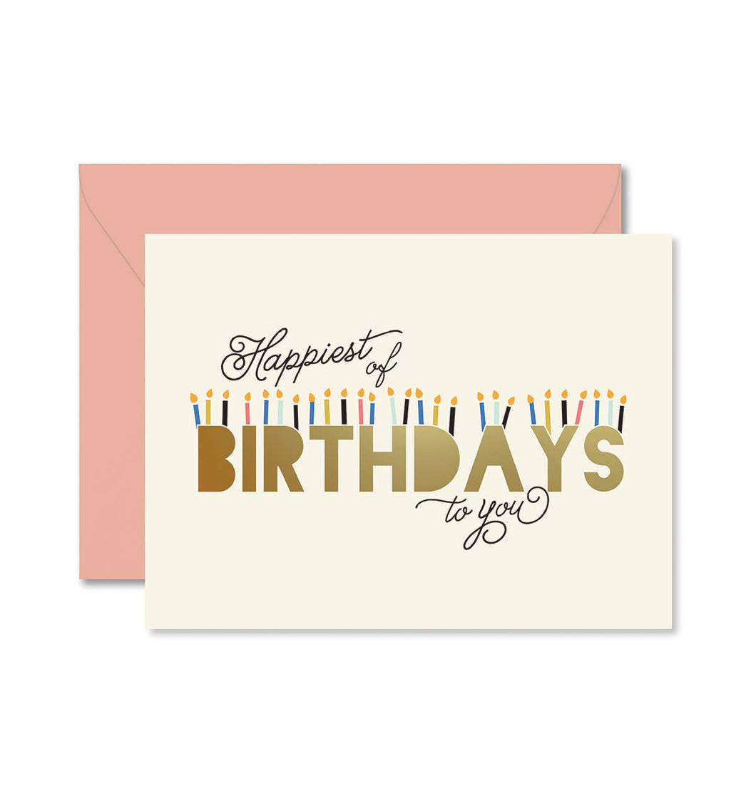 Happiest of Birthdays Coral Greeting Card