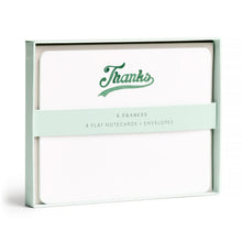 Load image into Gallery viewer, Varsity Thanks Flat Notecard Set, 8 Cards &amp; Envelopes
