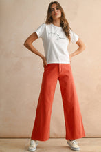 Load image into Gallery viewer, MIOU MUSE - MMP623   STRAIGHT WIDE LEG DENIM PANTS: MATCHA / L
