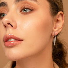 Load image into Gallery viewer, Chain Drop Hoop Earrings
