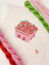 Load image into Gallery viewer, Strawberry Basket Needlepoint Canvas 13 Mesh 3” Design
