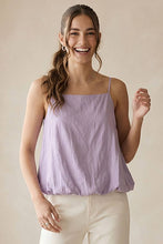 Load image into Gallery viewer, Naked Zebra - Billowy Cami Top With Bubble Hem: Light Brown / M
