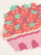 Load image into Gallery viewer, Strawberry Basket Needlepoint Canvas 13 Mesh 3” Design
