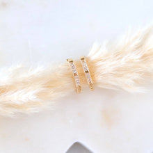 Load image into Gallery viewer, CZ Polygone Huggie Hoop Earrings
