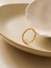 Load image into Gallery viewer, Flânerie by MAIQ - 18K Non-Tarnish Minimalist Thin Braided Ring: Yellow Gold / Rachel-Braided-7
