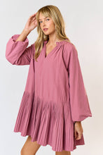 Load image into Gallery viewer, Lalavon - ILD4773 PUFF LONG SLEEVE DRESS WITH BOTTOM PLEAT : MAUVE / LARGE
