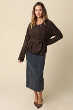 Load image into Gallery viewer, Olivaceous - Maci Belted Knit Jacket: TAUPE / M
