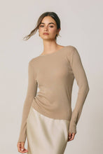 Load image into Gallery viewer, Dress Forum - Ribbed Knit Fitted Crew Neck Long Sleeve Top: NAVY / S-M-L(2-2-2)
