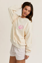 Load image into Gallery viewer, LE LIS - &quot;COASTAL COWGIRL&quot; PRINTED CREW NECK OVERSIZED SWEATSHIRT: CREAM / S

