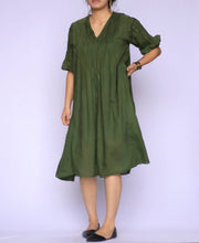 Load image into Gallery viewer, Olive Cotton Gauze Dress
