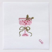 Load image into Gallery viewer, Christmas Cocktail Mini Needlepoint Canvas

